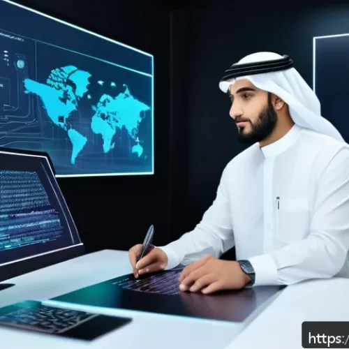 지적재산권과 관련된 최신 법률 개정 - A modern digital innovation workspace featuring an Arab male and female tech entrepreneurs collabora...
